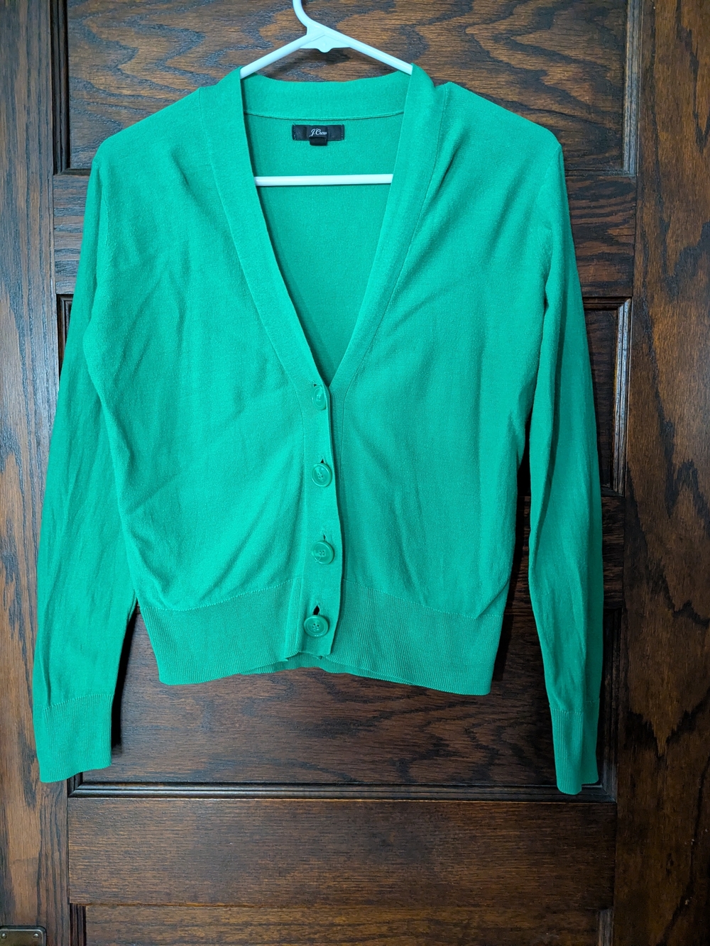 JCrew Green V-neck Button Front Women's Cardigan - XS